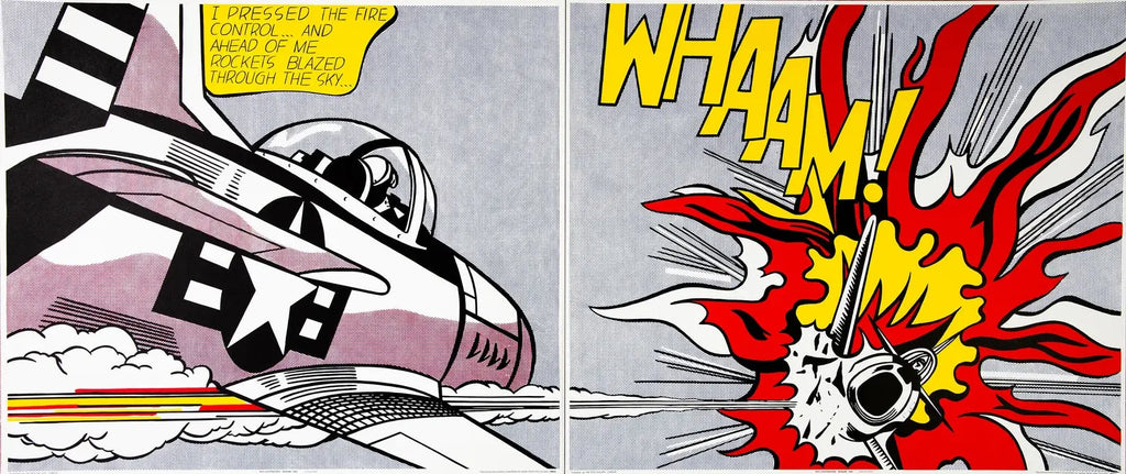 Roy Lichtenstein WHAAM limited edition 1968 offset lithograph print showcasing bold comic book style artwork