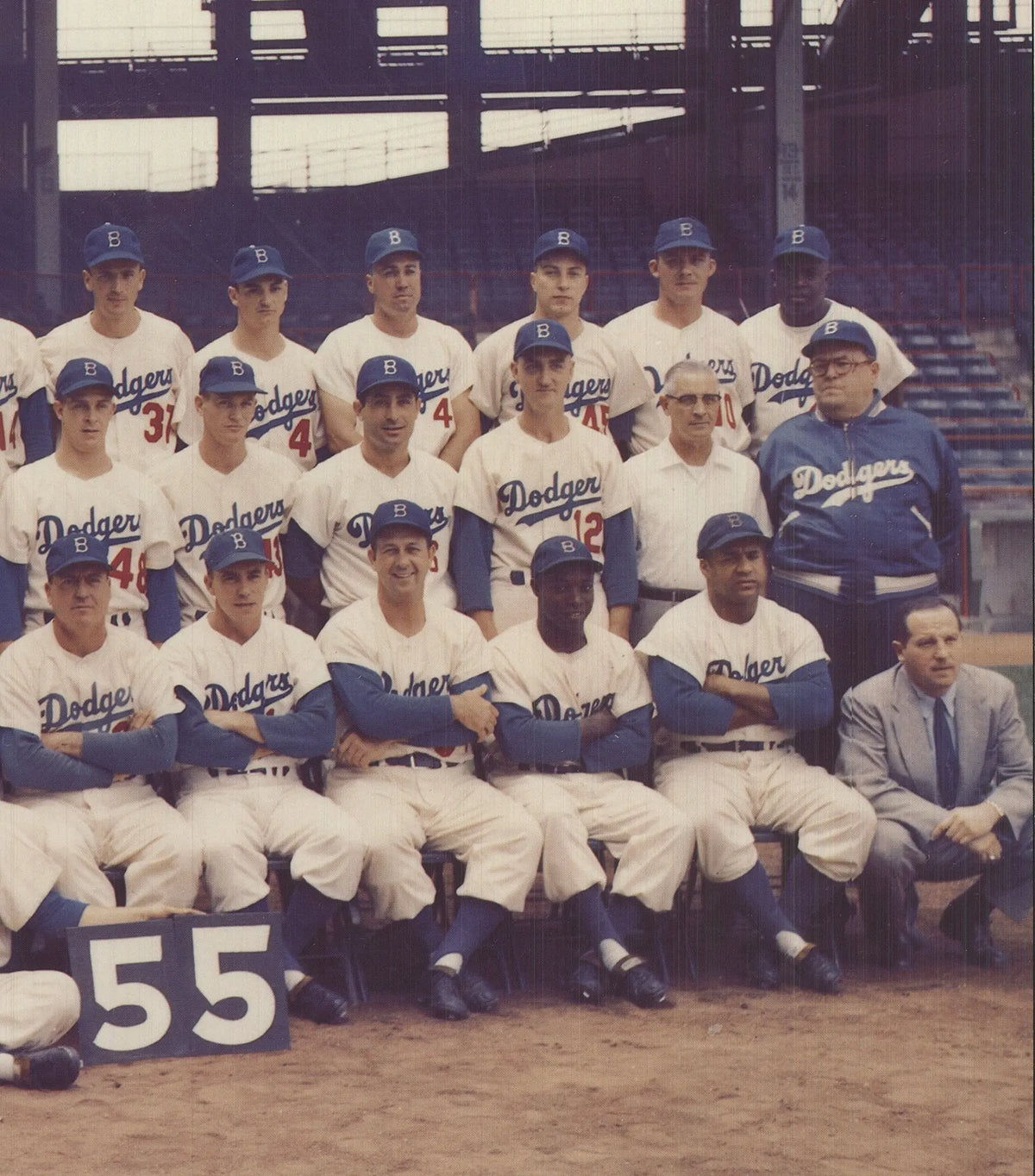 Rubin Pfeffer Brooklyn Dodgers 1955 World Champions art print poster showing vintage team celebration artwork.