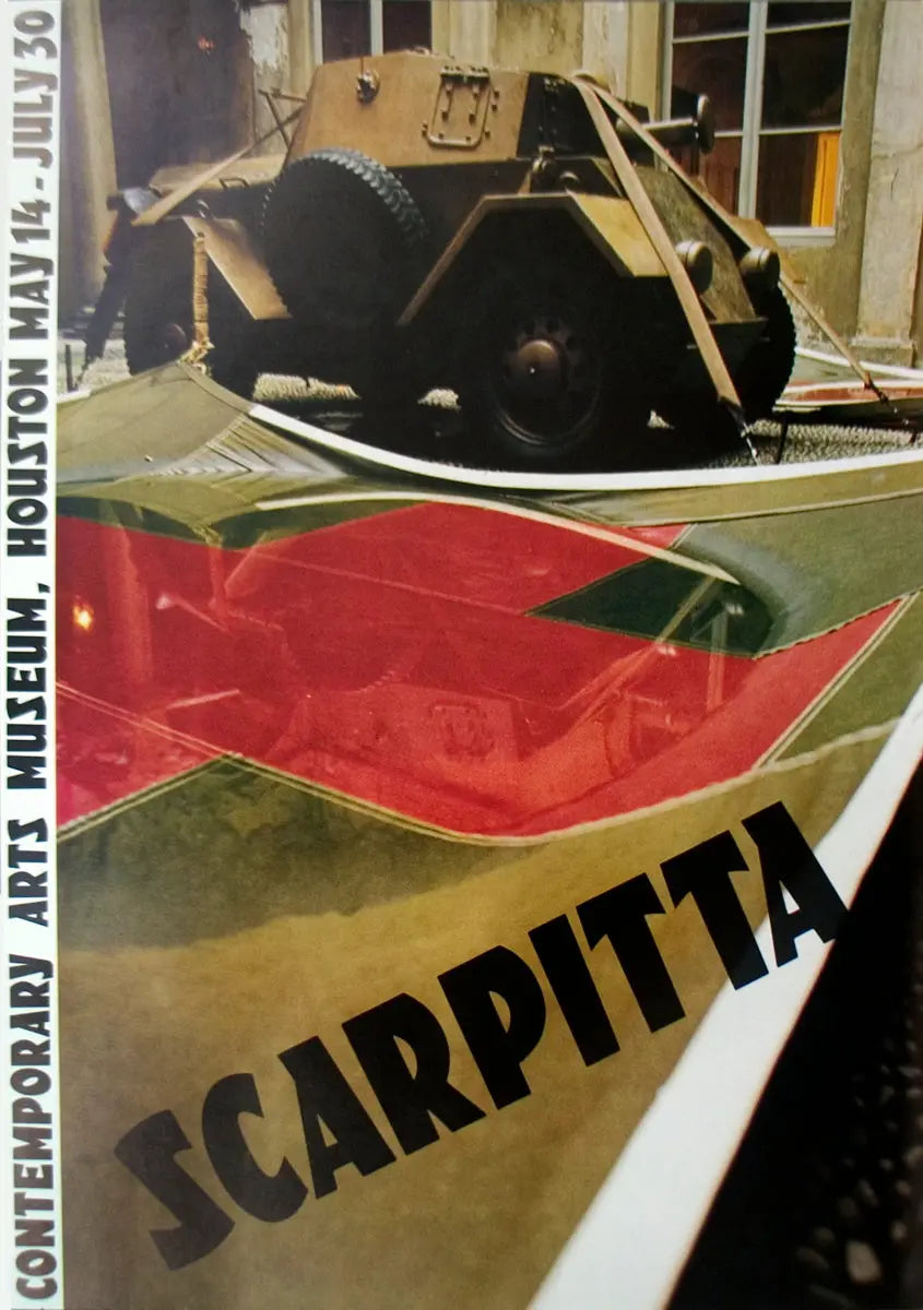 Salvatorre Scarpitta contemporary arts museum 1980 exhibition offset lithograph poster showing abstract art and bold graphic designs.