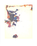 Abstract serigraph art print by Sam Francis titled The Whiteness of the Whale, featuring bold white and blue brushstrokes.