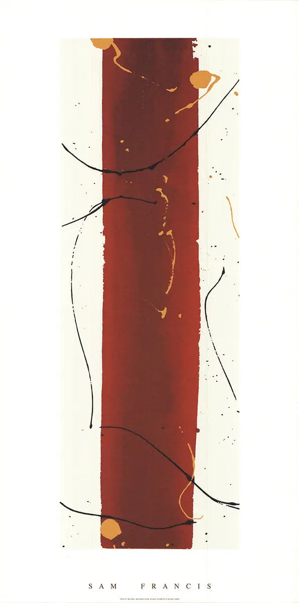 Sam Francis Untitled 1984 abstract expressionist serigraph print poster showcasing bold, colorful brushstrokes and dynamic composition.