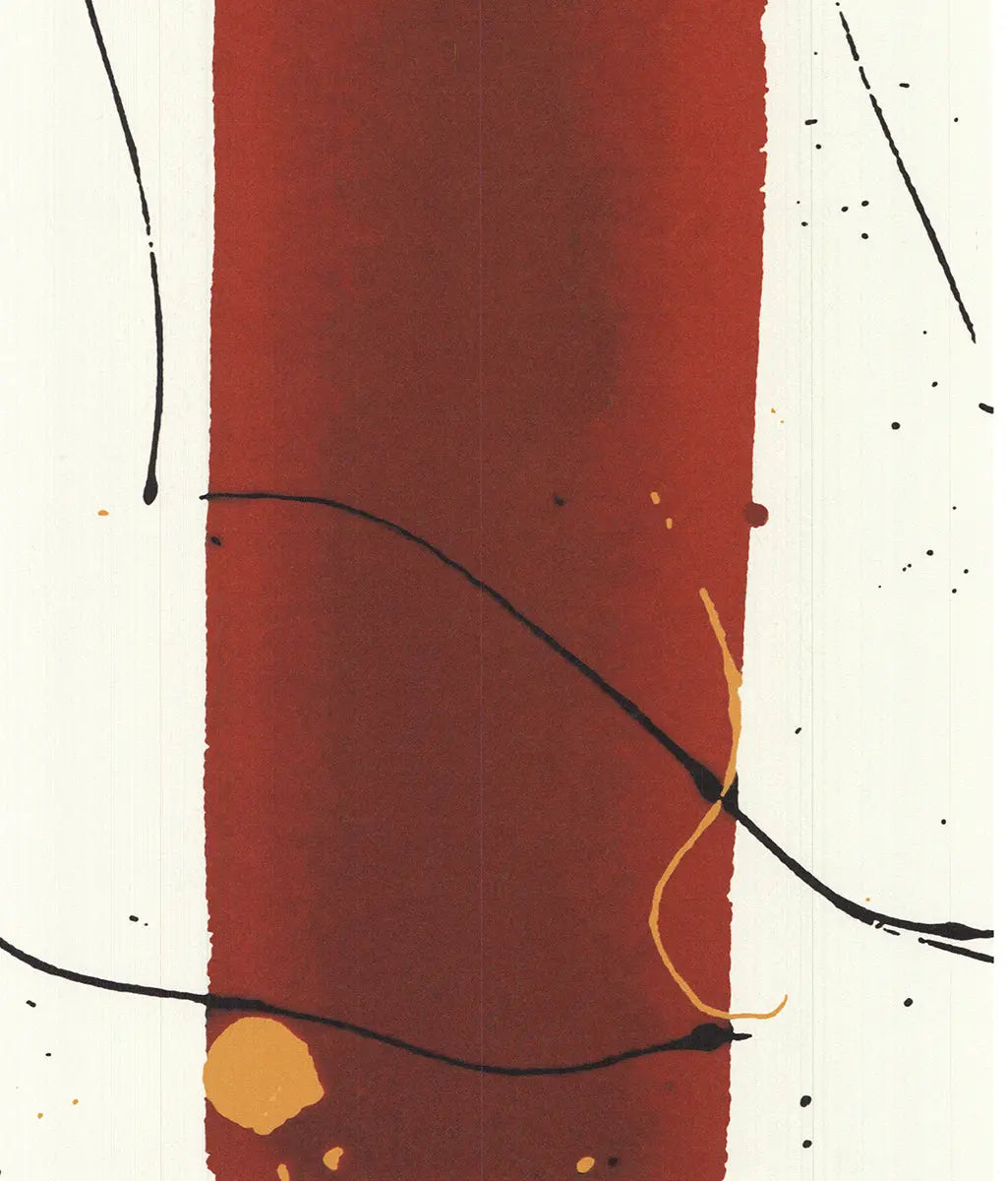 Abstract expressionist Sam Francis Untitled 1984 serigraph print poster showing vibrant colors and dynamic brushstrokes.