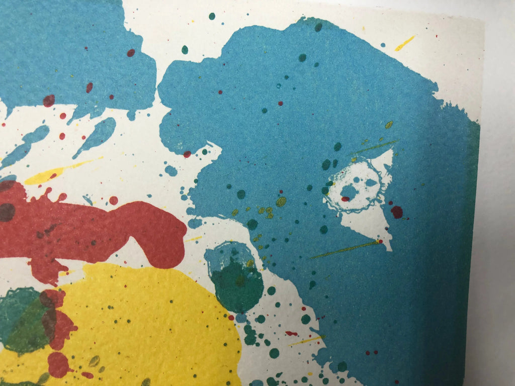 Large Sam Francis Untitled SF-341 offset lithograph art print showcasing vibrant abstract colors and bold design.