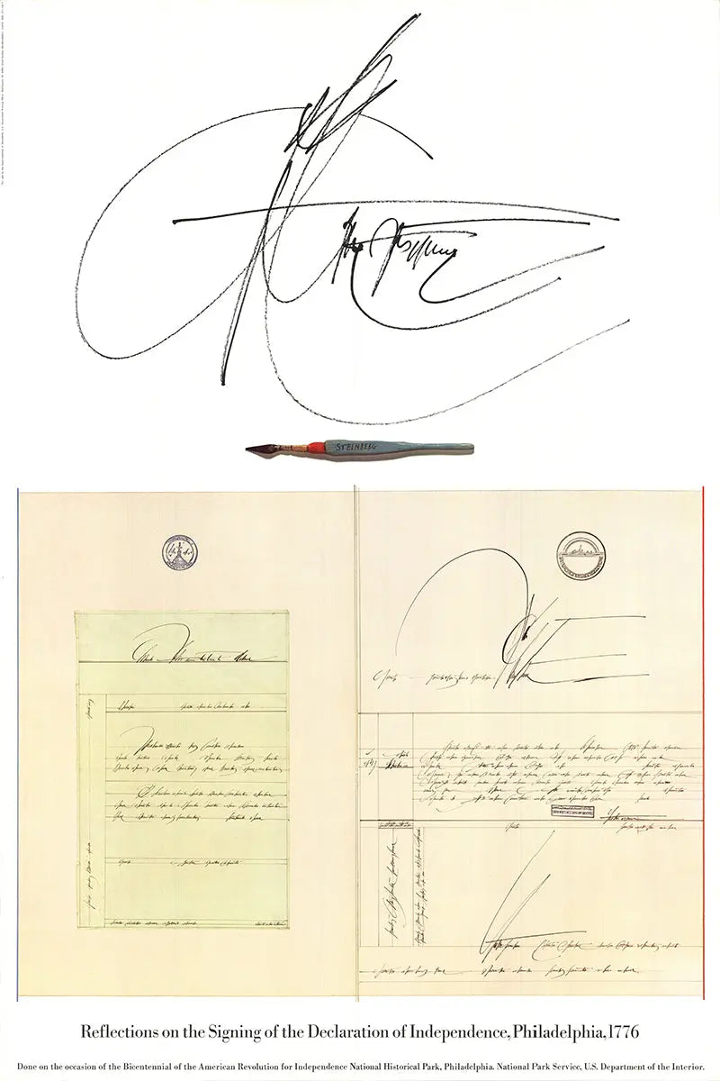 Saul Steinberg 1976 Bicentennial Reflections Declaration of Independence poster