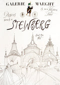 Saul Steinberg Galerie Maeght 1953 lithograph art poster featuring abstract and illustrative design by the renowned artist.