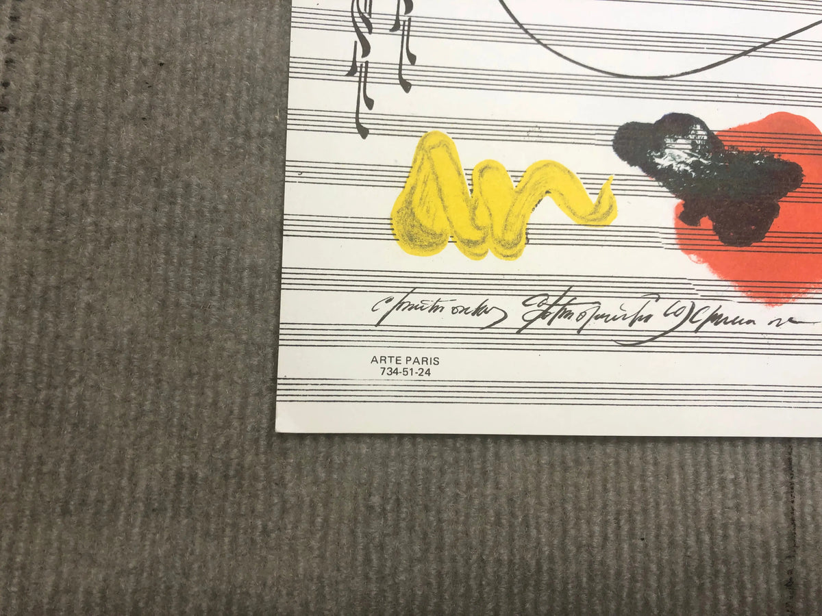 Vintage Saul Steinberg lithograph poster titled "Nuits De La Fondation" from 1970, featuring abstract artwork and bold lines.