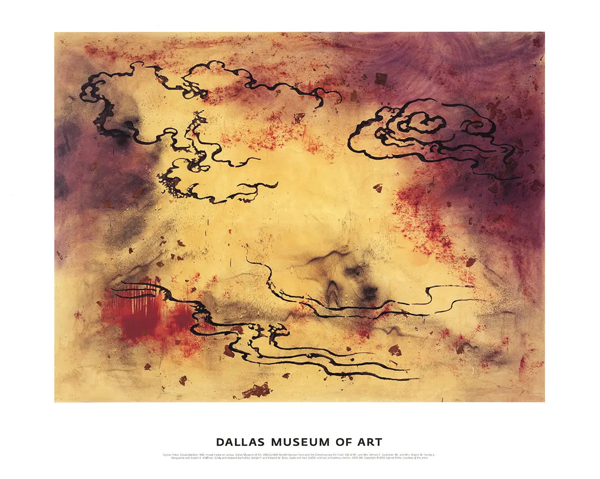 Sigmar Polke Clouds 2003 offset lithograph art exhibition poster featuring abstract cloud artwork by Sigmar Polke.