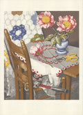 Sondra Freckelton Celebration 1983 botanical lithograph art poster featuring detailed floral illustrations and vibrant colors.