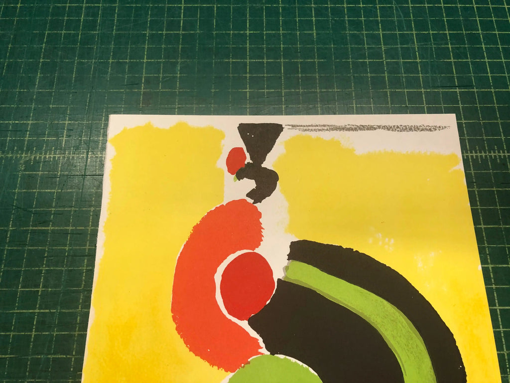 Original Sonia Delaunay lithograph artwork titled "Composition pour XXieme Siecle" from 1972, featuring abstract geometric design.