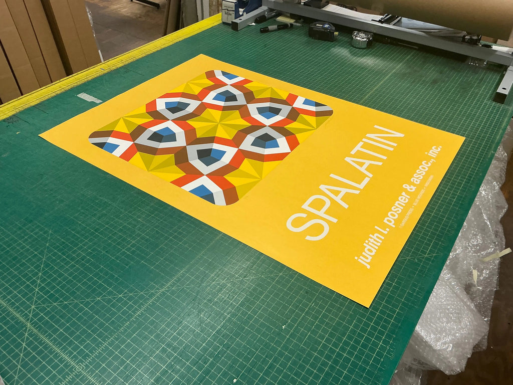 Limited edition abstract serigraph by Marko Spalatin titled Kaleidoscope 1980, signed and featuring vibrant, intricate patterns.