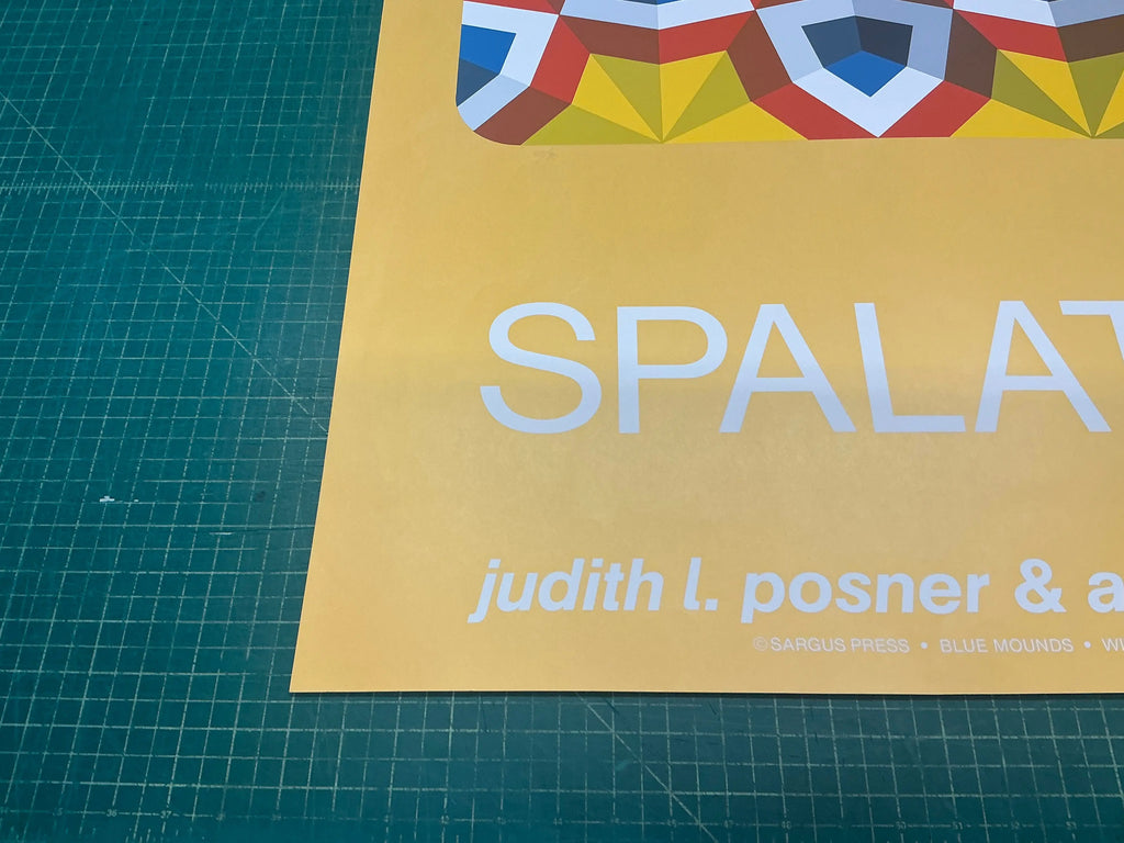 Signed Marko Spalatin Kaleidoscope 1980 limited edition abstract serigraph showcasing vibrant, intricate geometric patterns.