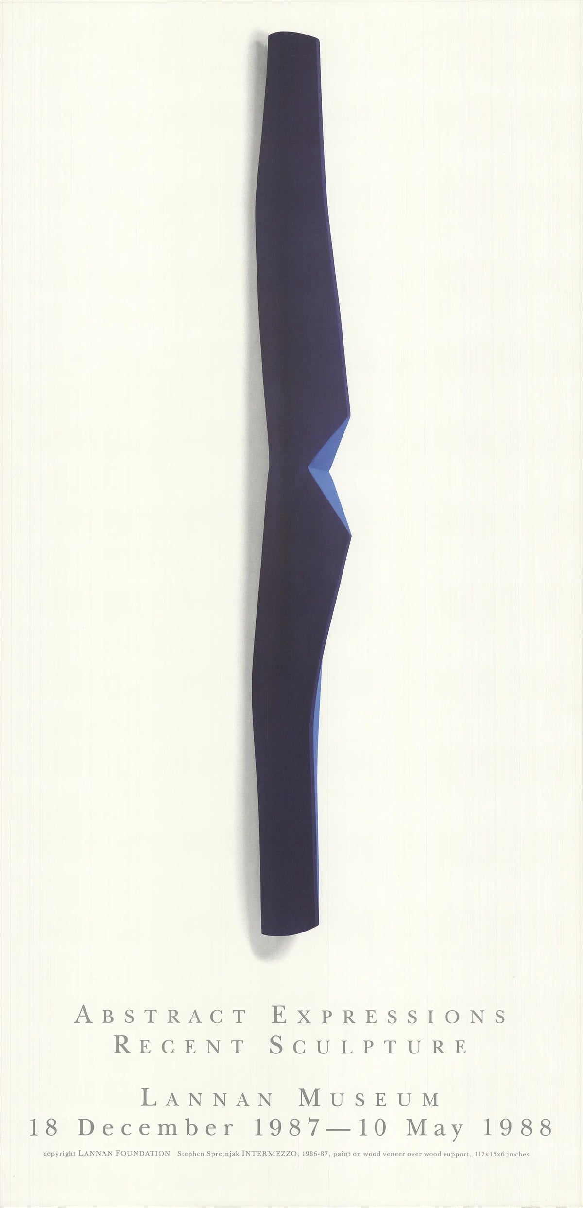 Stephen Intermezzo Abstract Expressions 1987 sculpture exhibition art poster showcasing modern abstract artwork.