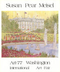 Susan Pear Meisel The White House 1977 art poster offset lithograph showing a detailed image of the White House building.