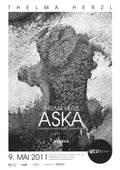 Thelma Herzl Aska 2011 Icelandic volcanic ash offset lithograph poster showcasing abstract volcanic landscape art.