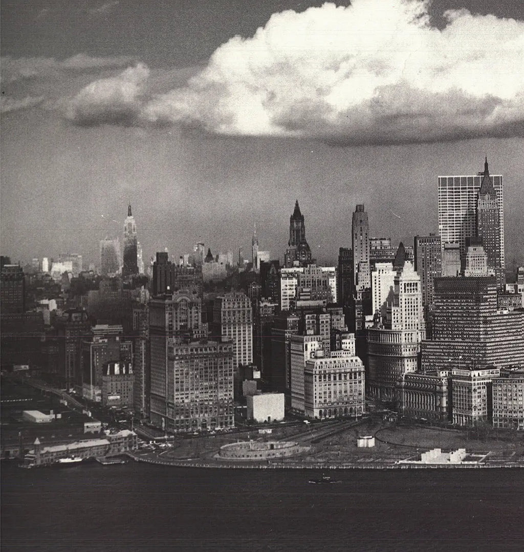 Theodore Donaldson Manhattan South Ferry 1994 offset lithograph art print, depicting a cityscape with ferry and waterfront views.