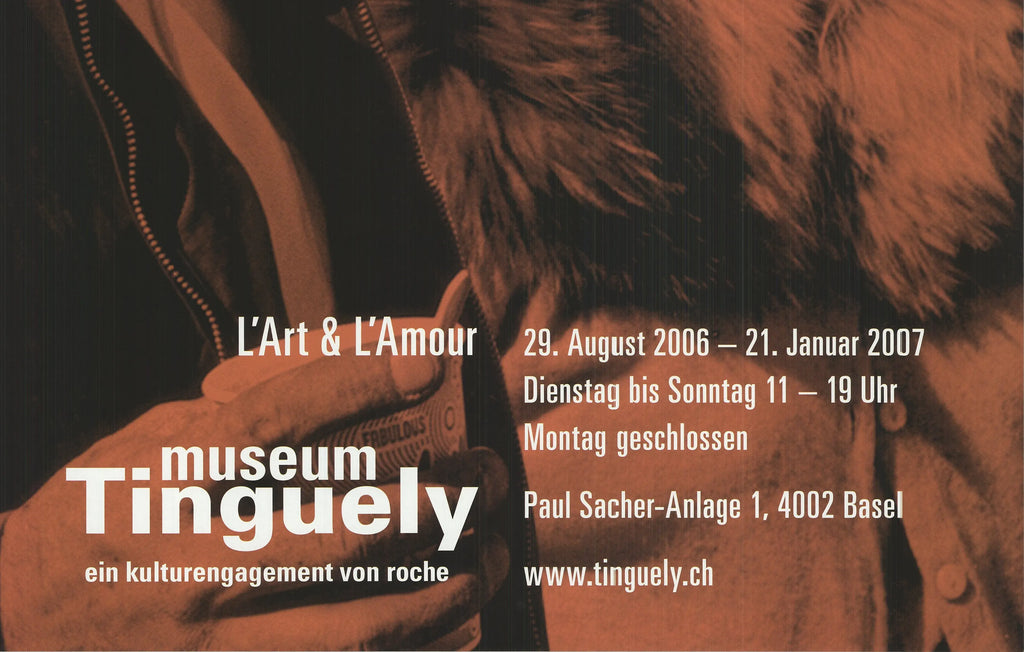 Art print poster for the Tinguely & Saint Phalle Une Guerre des Joies exhibition, showcasing colorful abstract imagery.