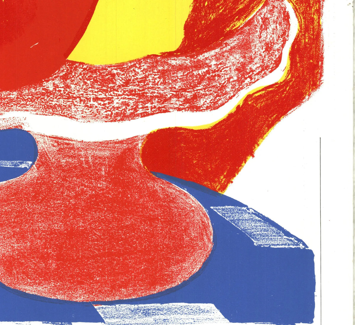 Original 1964 Tom Wesselmann lithograph art print of a fruit plate, showcasing vibrant colors and abstract fruit design.