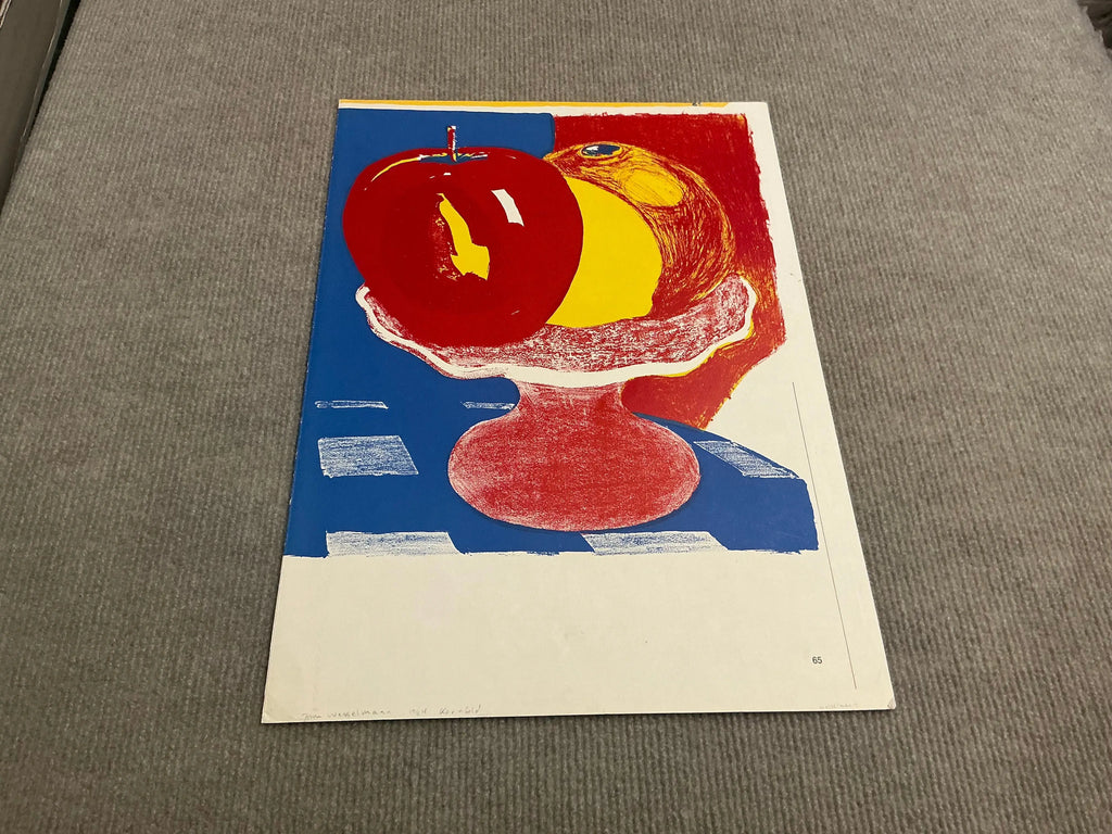 Tom Wesselmann Fruit Plate original 1964 lithograph art print showing vibrant fruit on a plate in bold colors.