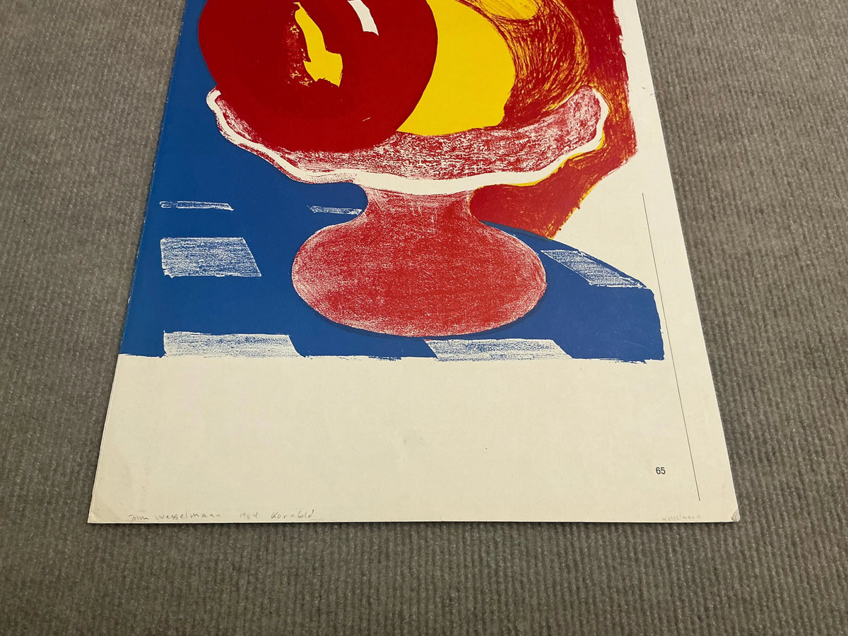 Tom Wesselmann Fruit Plate original 1964 lithograph art print showing colorful fruit on a plate with bold, modern style.