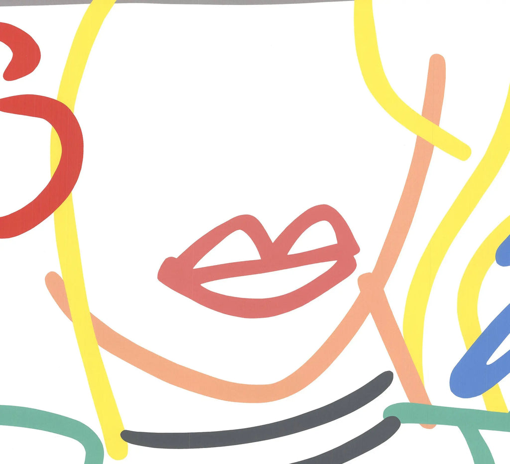 Tom Wesselmann Monica 1985 serigraph pop art exhibition poster print showcasing bold colors and abstract design.
