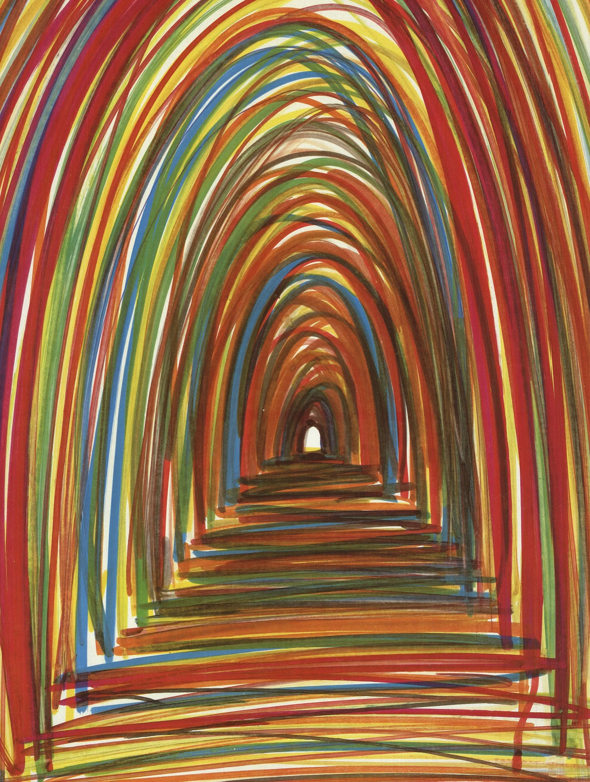 Vintage Tony Palladino 1983 Light Within offset lithograph poster featuring abstract artwork and vibrant colors.