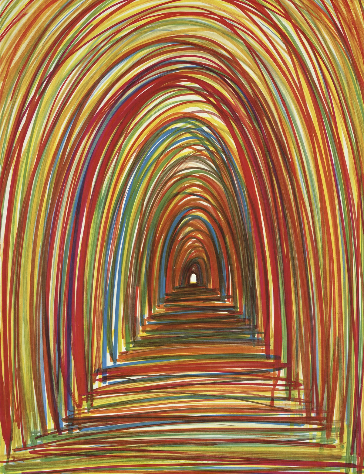 Vintage Tony Palladino 1983 Light Within offset lithograph poster featuring abstract art and muted tones.