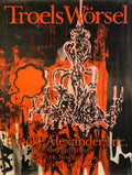 Large Troels Worsel Untitled 1985 serigraph art poster showcasing abstract design, displayed in an exhibition setting.