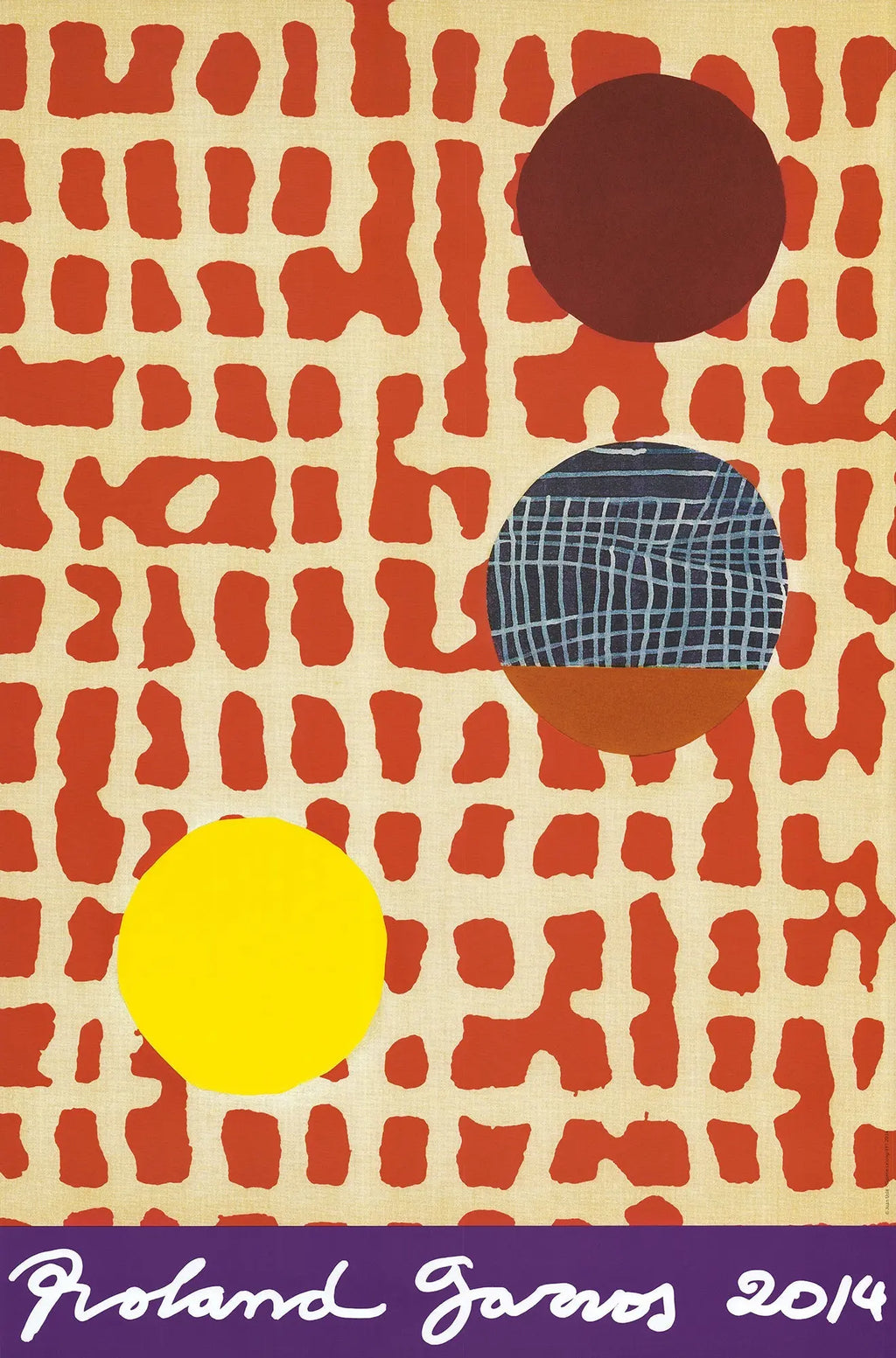 Official French Open lithograph poster featuring Juan Usle for Roland Garros 2014 by Original Juan Usle.