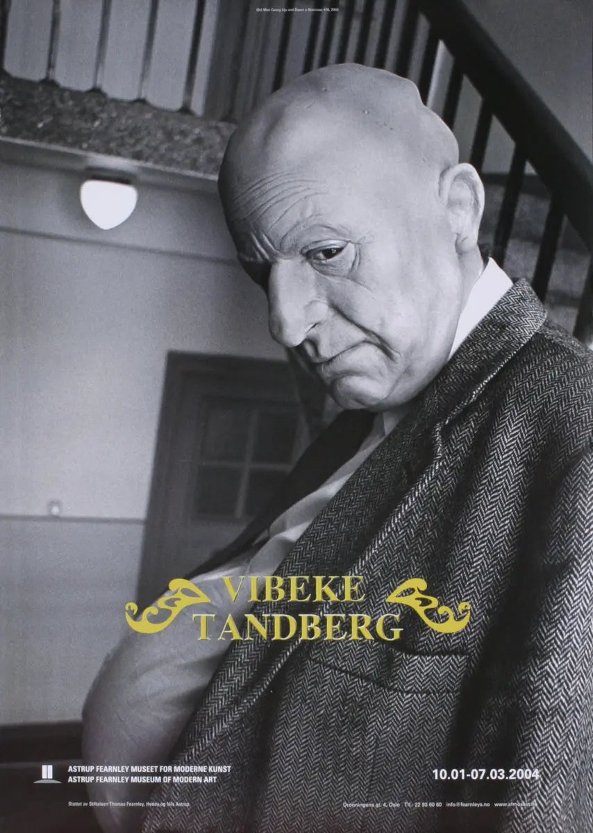 Vibeke Tandberg Old Man Staircase #20 art poster featuring a staircase scene from the museum exhibition, bold and artistic display.