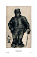 Vincent van Gogh Peasant Walking offset lithograph art poster print showing a rural scene with a walking peasant figure.