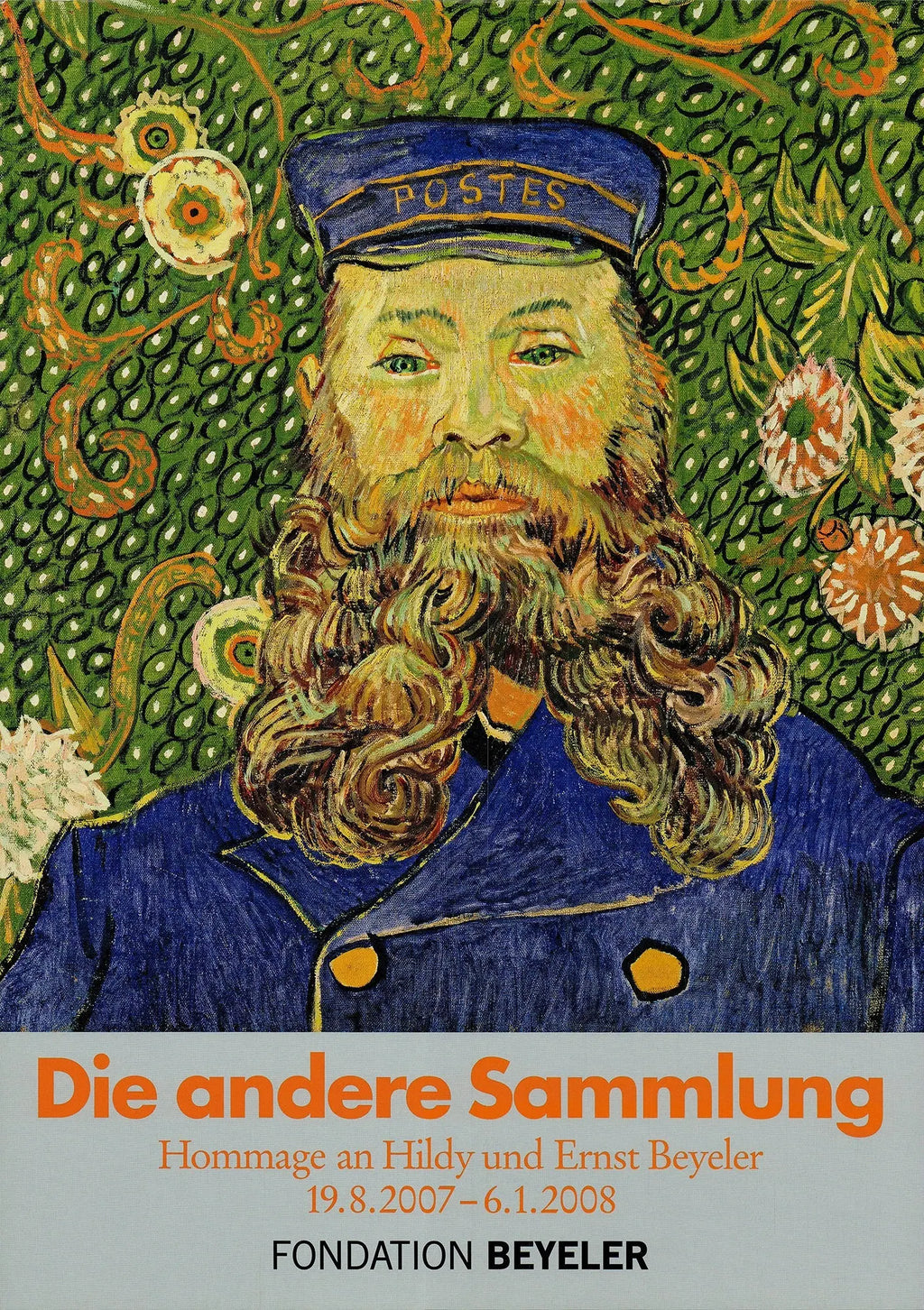 Vincent van Gogh The Postman 2007 portrait offset lithograph art poster featuring a colorful, expressive image of a man with a hat.