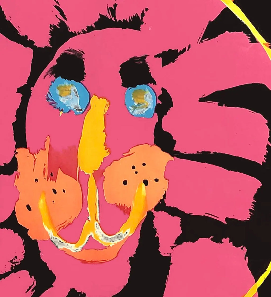 Vintage Waldemar Świerzy Lion with Mouse 1972 circus poster featuring vibrant artwork and bold design elements.
