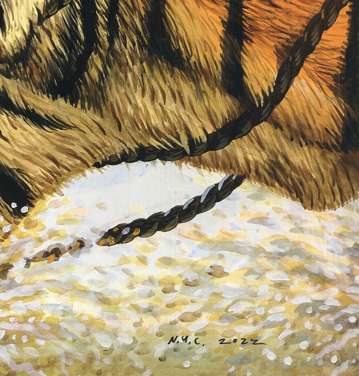 Signed Walton Ford Bengal Tiger art poster from Gagosian Gallery 2022, featuring detailed tiger illustration by Walton Ford.