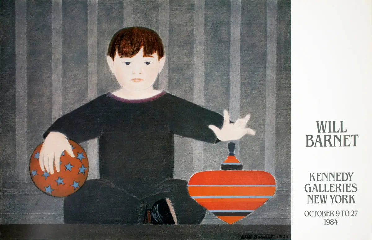 Will Barnet The Red Top 1984 offset lithograph art poster featuring bold red top and abstract portrait style artwork.
