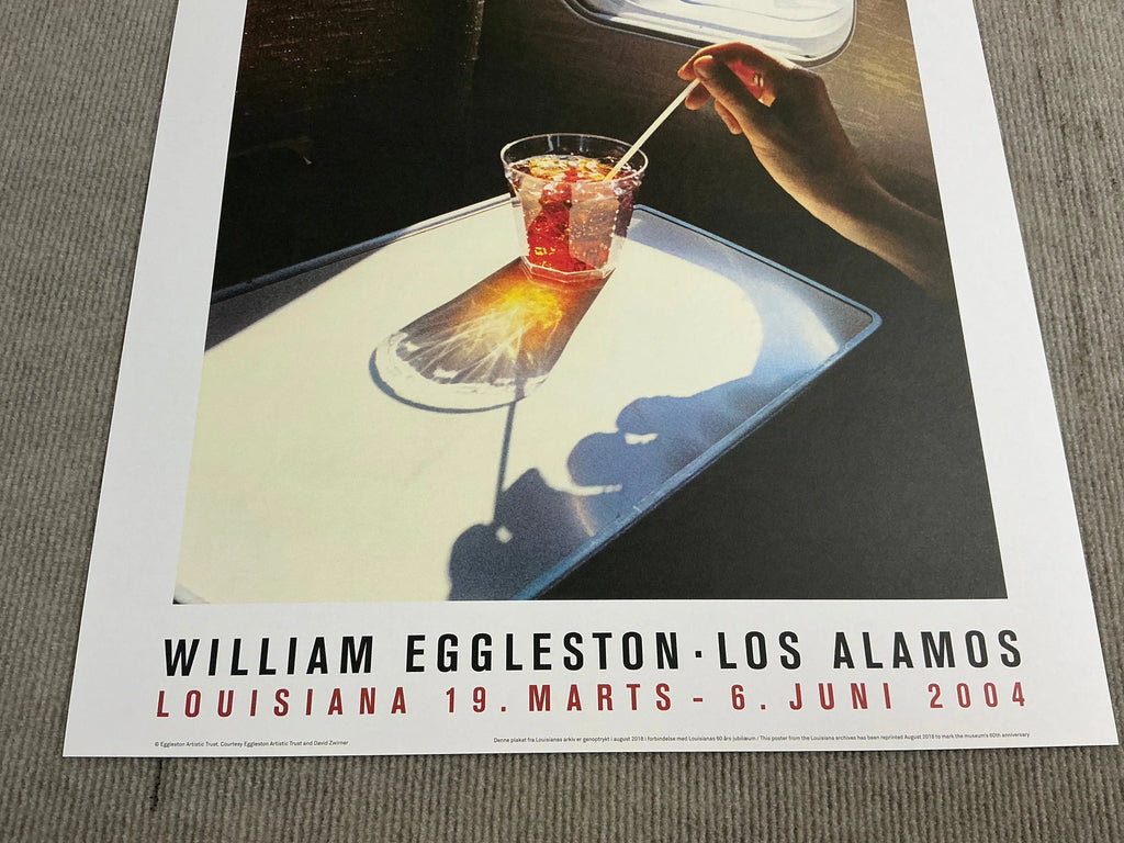 William Eggleston Drink 2018 Louisiana Museum art poster featuring vibrant colors and a photographic portrait by the artist.