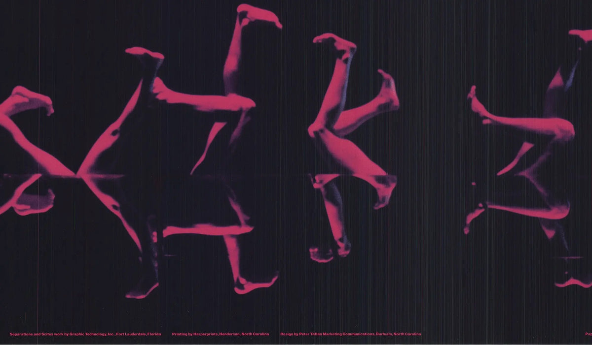 Vintage Jimmy Williams American Dance Festival 1986 offset lithograph art poster featuring dynamic dance imagery and bold artwork.