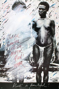 Original Wolf Vostell Black is Beautiful 1983 offset lithograph poster showcasing bold abstract artwork and striking black design.