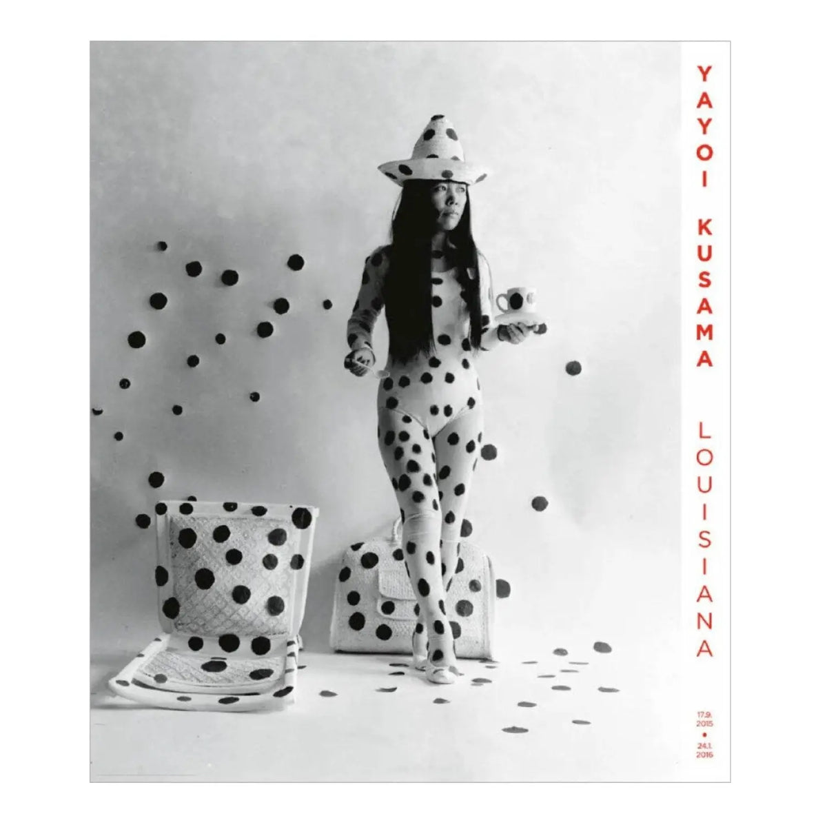 Yayoi Kusama Self-Obliteration By Dots 1968 limited edition art poster featuring Kusama's signature polka dot design and abstract pattern.