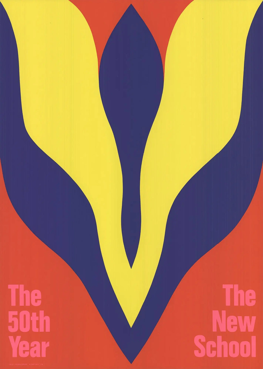 Original abstract serigraph print by Jack Youngerman of New York City Center, 1969, showcasing vibrant geometric design and bold colors.