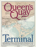 Zeidler Roberts Queen's Quay Terminal Toronto map lithograph art poster showing detailed terminal layout and surrounding area.