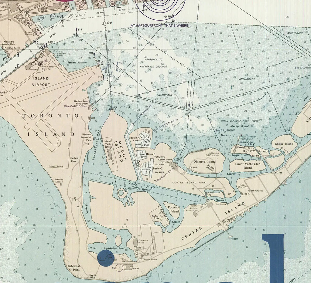 Zeidler Roberts Queen's Quay Terminal Toronto map lithograph art poster showing detailed terminal and surrounding area.