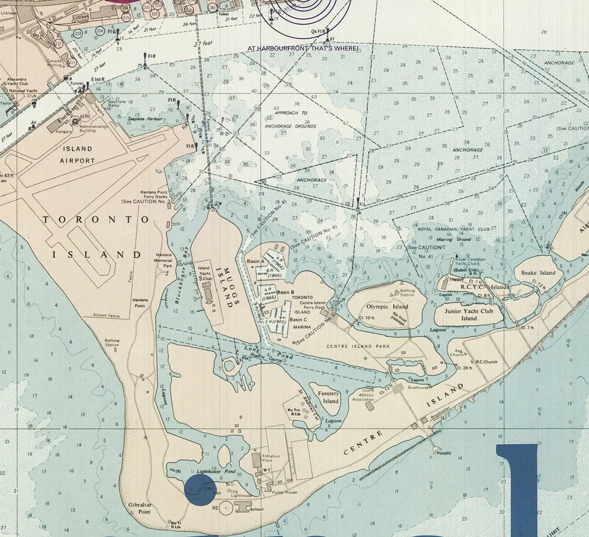 Zeidler Roberts Queen's Quay Terminal Toronto map lithograph art poster showing detailed terminal and surrounding area.